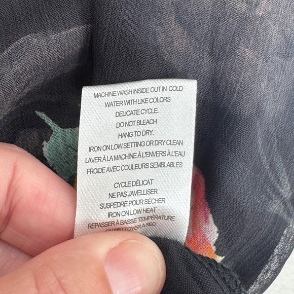 Haver + Blair Women's 2X Black Floral Ruffle Sleeveless Blouse Top Plus Romantic - Picture 9 of 9